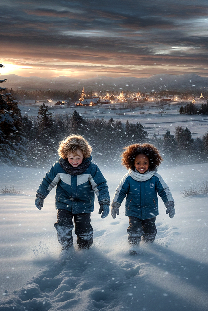 En route pour la maison du Père Noël